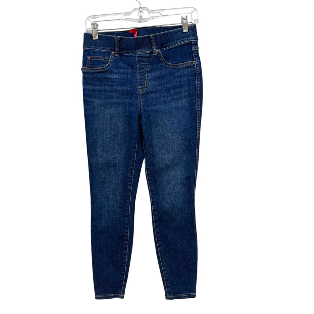 Spanx High Rise Pull On Skinny Jeans Dark Wash Stretch Casual Womens Small
